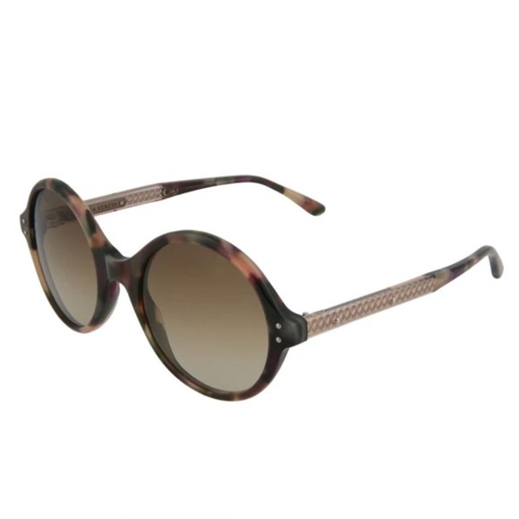 Bottega Veneta Women's Havana Tortoise Round Sunglasses!